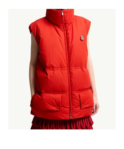 Moncler Jil Sander Chlorine Down Gilet In Red