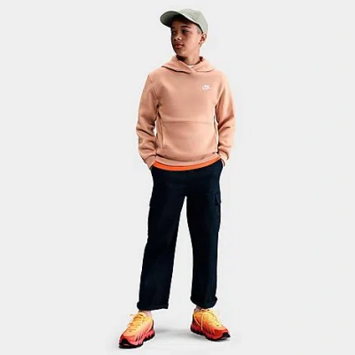 Nike Big Kids Sportswear Club Fleece Pullover Hoodie In Orange