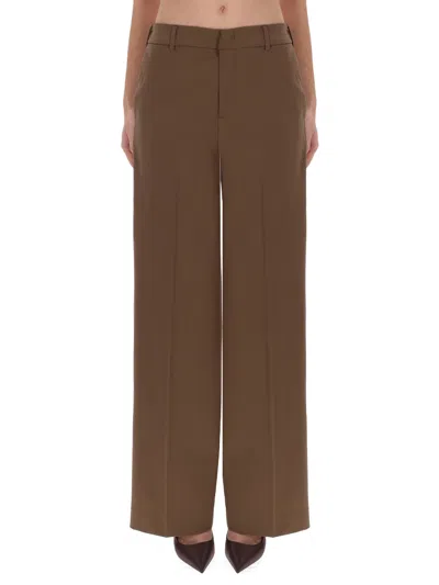 Pt Torino Brown Virgin Wool Trousers In Brown
