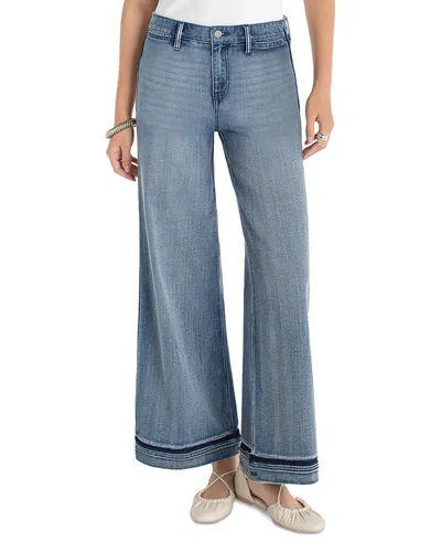 Liverpool Los Angeles Super Stride Ultra Wide Leg Jeans In Reflection In Blue