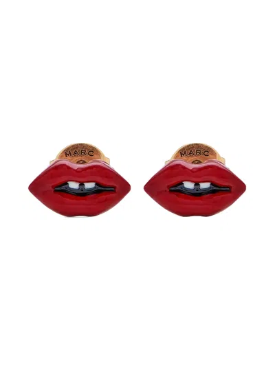 Marc Jacobs Lips Stud Earrings In Red