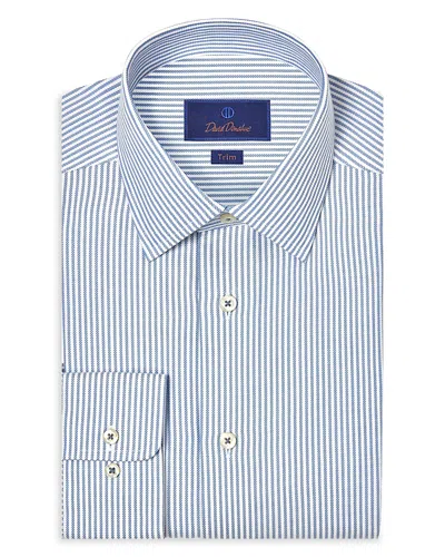 David Donahue Trim Fit Cashmere Blend Twill Micro Check Dress Shirt In Multi