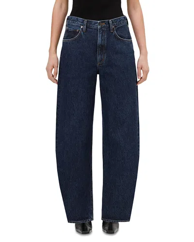Agolde Low Curve High Rise Barrel Jeans In Pendulum In Blue