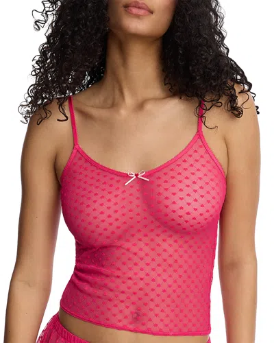 Skarlett Blue Heart Breaker Sheer Cami In Pink