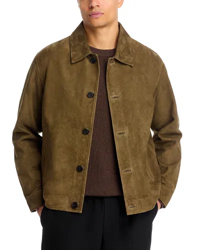 Theory Amos Leather Jacket In Brown