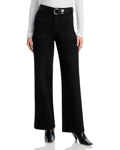 Askk Ny Sailor High Rise Wide Leg Jeans In Black Resin In Black