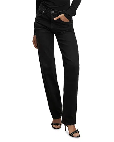 Veronica Beard Harley High Rise Arc Jeans In Washed Onyx In Black