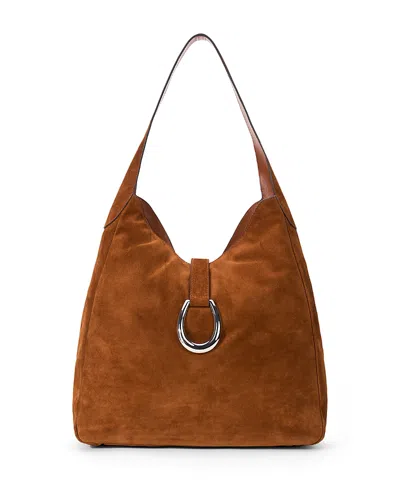 Staud Maya Suede Hobo Bag In Brown