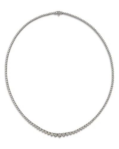Bloomingdale's Fine Collection Diamond Graduated Tennis Necklace In 14k White Gold, 10.10 Tcw In Silver