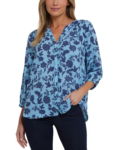 Nydj Pintuck Blouse In Blue