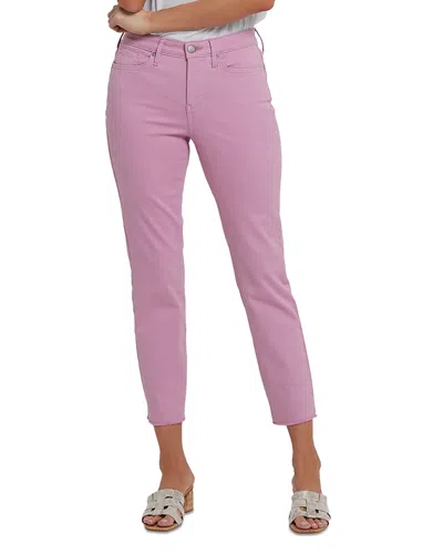 Nydj Sheri Frayed High Rise Ankle Skinny Jeans In Pink