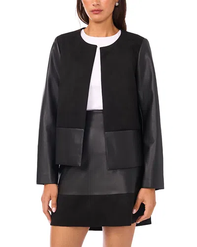 Vince Camuto Mixed Media Jacket In Black