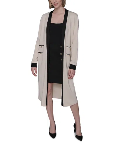 Karl Lagerfeld Contrast Trim Cardigan In Multi