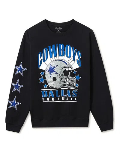Junk Food Clothing Unisex Nfl Dallas Cowboys Glitter Helmet Flea Market Crew Fleece Sweatshirt In Black