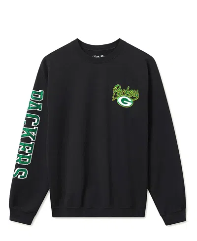 Junk Food Clothing Unisex Nfl Green Bay Packers Glitter Flea Market Crew Fleece Sweatshirt In Black