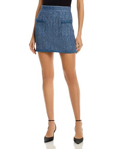Milly Soleil Pinstriped Skirt In Blue