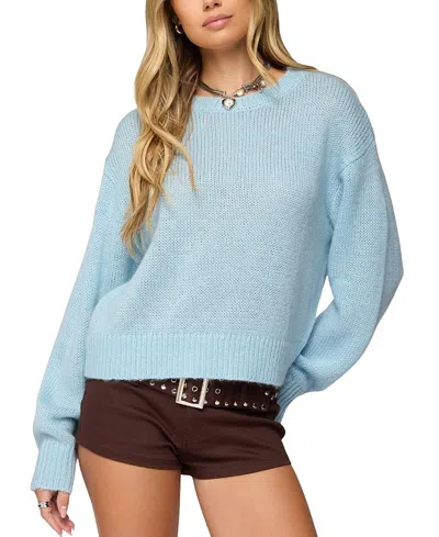Edikted Kyrah Oversize Crewneck Sweater In Blue