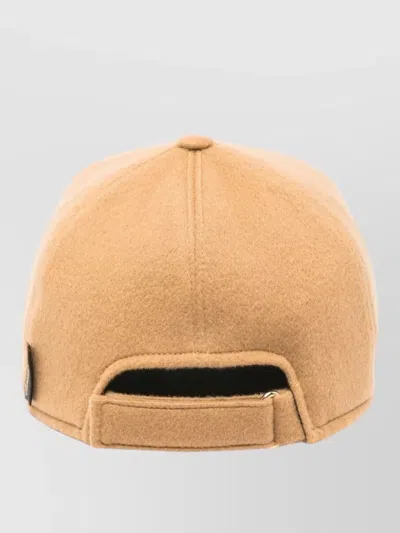 Borsalino Cashmere Baseball Cap Curved Brim In Brown