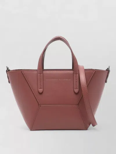 Brunello Cucinelli Versatile Leather Tote Bag With Shoulder Strap In Purple