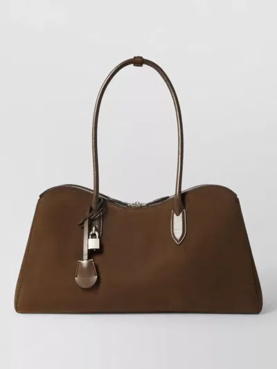 Stella Mccartney Ryder Shoulder Bag Structured Shape In Brown