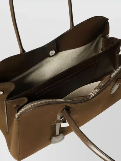 Stella Mccartney Ryder Shoulder Bag Structured Shape In Brown