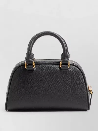 Valentino Signature Leather Mini Clutch Bag In Silver