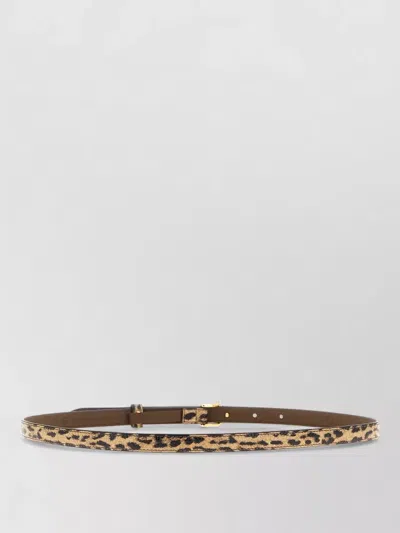Fendi Slim Animal Print Diamond Belt In Brown