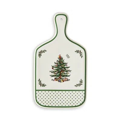 Spode Christmas Tree Polka Dot Serving Board, 13.5 In Green