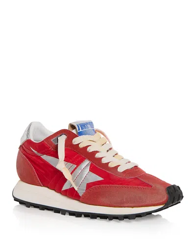 Golden Goose Low Top Sneakers Contrasting Panels In Red