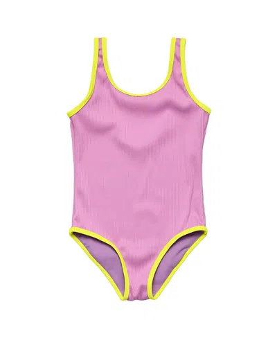 Snapper Rock Girls' Vacay Pop Recycled Swimsuit - Little Kid, Big Kid In Pink