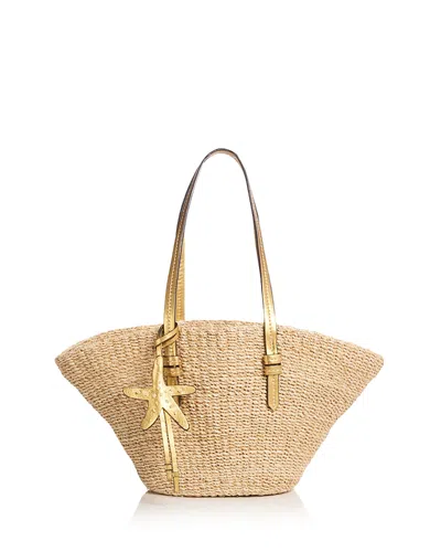 Poolside The East West Mini Charm Tote In Nude