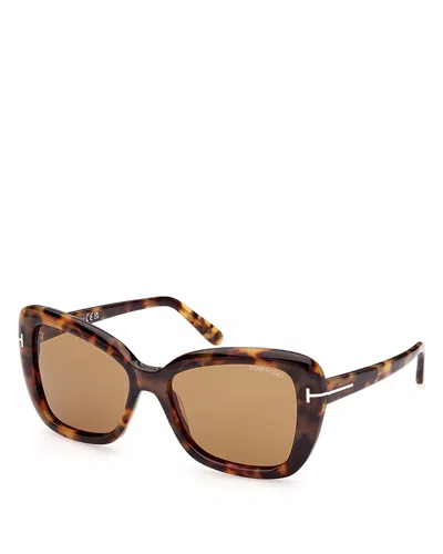 Tom Ford Maeve Roviex Butterfly Ladies Sunglasses Ft1008 55j 55 In Brown