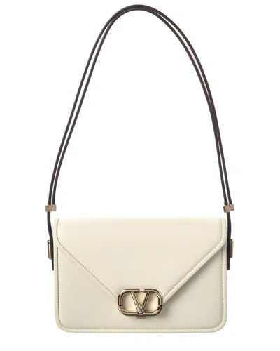 Valentino Vlogo Small Leather Shoulder Bag In White