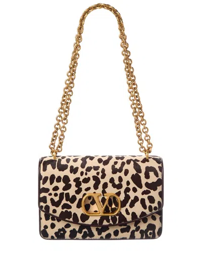 Valentino Vlogo Haircalf & Leather Shoulder Bag In Multi