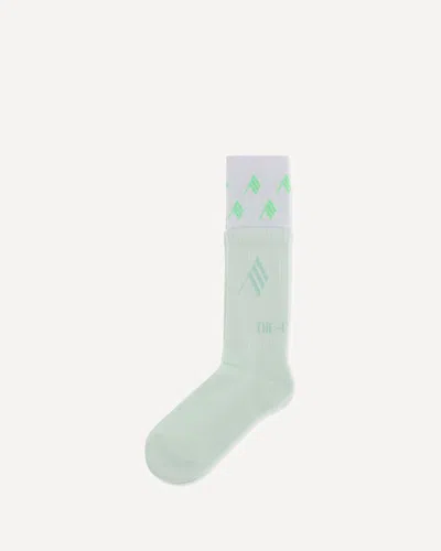 Attico Logo Cotton Socks In Green