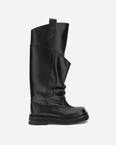 Attico 35mm Passeggiata Leather Knee-high Boots In Black