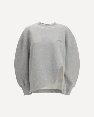 Attico Oversized Sweater With Side Slit In Gray