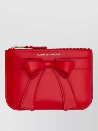 Comme Des Garçons Large Bow Design Wallet 145x105 Mm In Red