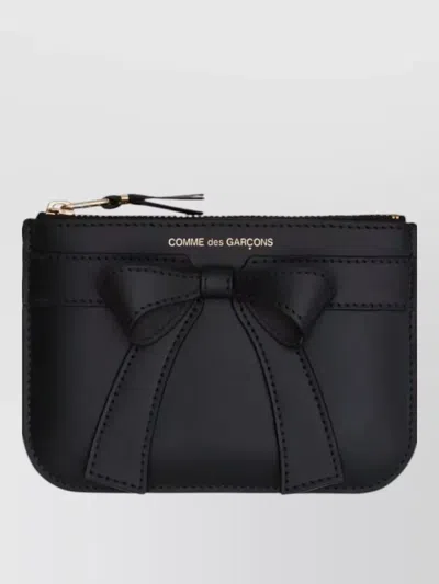 Comme Des Garçons Large Bow Wallet 145x105 Mm In Black