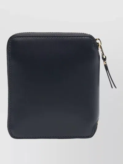 Comme Des Garçons Leather Wallet With Zip Around And Card Slots In Black