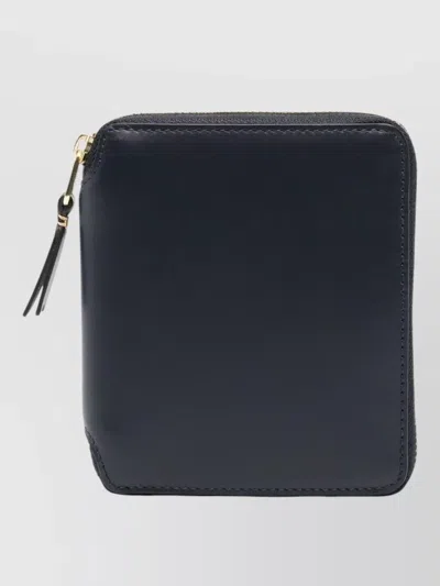 Comme Des Garçons Leather Wallet With Zip Around And Card Slots In Black