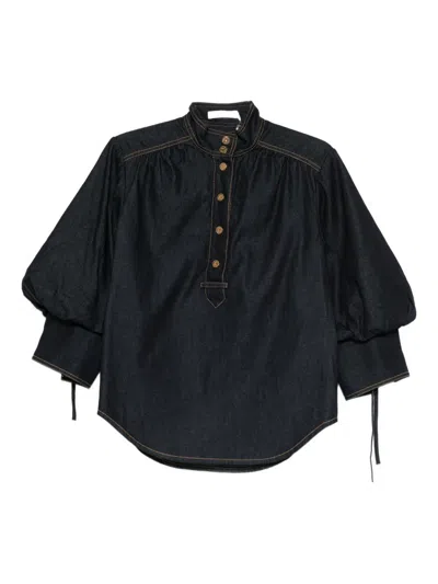 Zimmermann Billow Denim Shirt In Multi