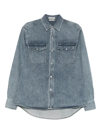 Jw Anderson Chest-pocket Long-sleeve Denim Shirt In Blue