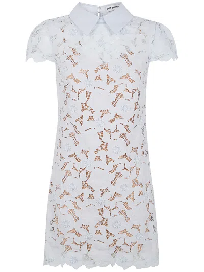 Self-portrait Guipure Lace Mini Dress In White