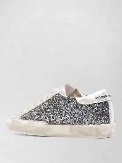 Golden Goose Star Patch Leather Round Toe Sneakers In Gray