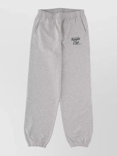 Sporty And Rich Comfortable Trousers With Elastic Cuffs And Pockets In Gray
