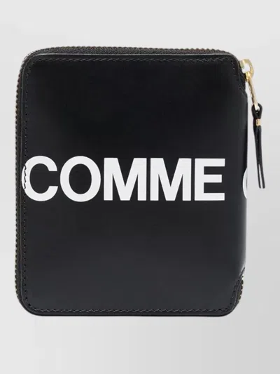 Comme Des Garçons Large Logo Zip Wallet In Black