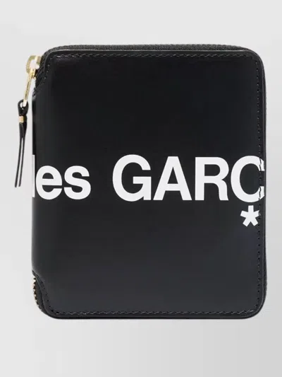 Comme Des Garçons Large Logo Zip Wallet In Black