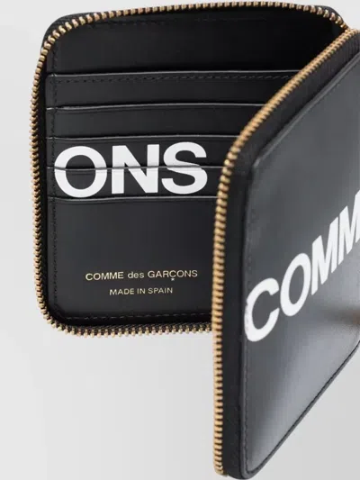 Comme Des Garçons Large Logo Zip Wallet In Black