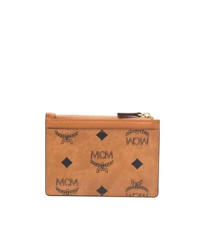 Mcm Patricia Zipped Card Case In Brown